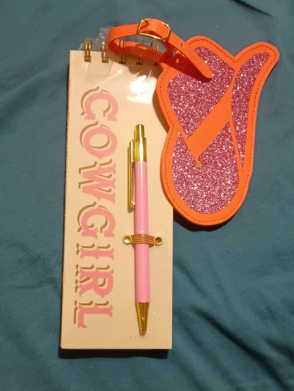 Cowgirl Writing Pad W/ Pen And Luggage Tag NWT